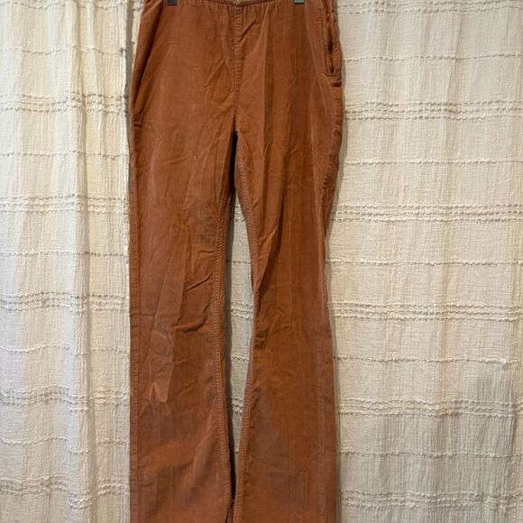 We the Free brown corduroy flare pants with side zipper 27” waist - Picture 1 of 4